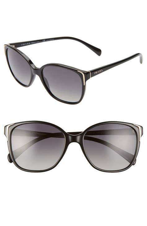 prada 55mm polarized cat eye sunglasses|Prada cat eye tortoiseshell glasses.